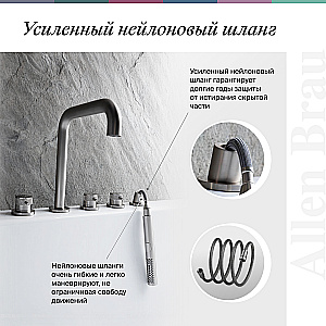 Смеситель для ванны Allen Brau Infinity 5.21008-BN никель брашированный купить в интернет-магазине сантехники Sanbest
