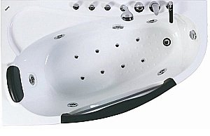 Ванна акриловая Gemy Glass Panel G9046 B 161х96 белая с гидромассажем купить в интернет-магазине Sanbest