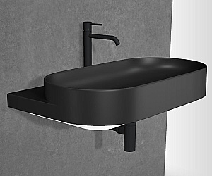 Раковина Ravak Yard 80 антрацит/кронштейн белый купить в интернет-магазине Sanbest