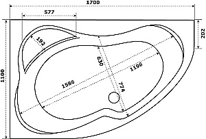 Ванна Azario Микона 170х110 белая купить в интернет-магазине Sanbest