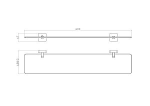 Стеклянная полка для ванной WONZON & WOGHAND STILL, Хром (WW-6627) купить в интернет-магазине сантехники Sanbest