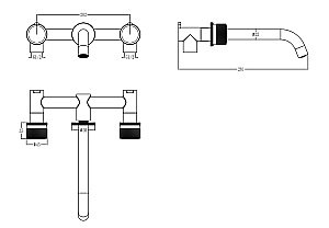 Смеситель для раковины Boheme AURA 152-2-G-A золото купить в интернет-магазине сантехники Sanbest