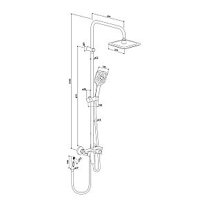 Душевая система Damixa Apollo DX220920300 черная матовая купить в интернет-магазине сантехники Sanbest