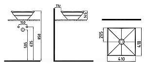 Раковина накладная Bien Kristal 41 KRLG04101FD0W3000 белая купить в интернет-магазине Sanbest