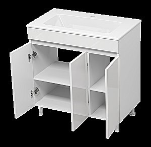 Тумба с раковиной Misty Енисей - 80 Э-Ени01080-012 белая для ванной в интернет-магазине Sanbest