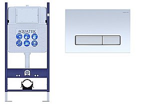 Инсталляция для унитаза Aquatek ECO Standart INS-0000014 с кнопкой KDI-0000022 белая/никель купить в интернет-магазине сантехники Sanbest