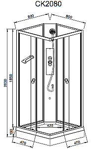 Душевая кабина AvaCan CK Серия CK2080N 80х80 без крыши купить в интернет-магазине Sanbest