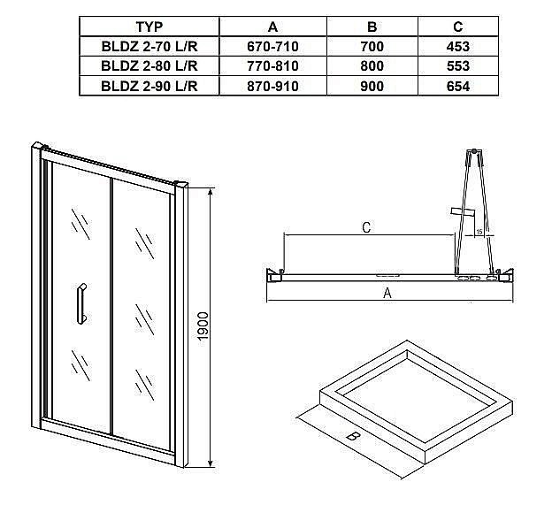 Душевой уголок Ravak Blix BLDZ2+BLPSZ+BLPSZ 80х80 купить в интернет-магазине Sanbest