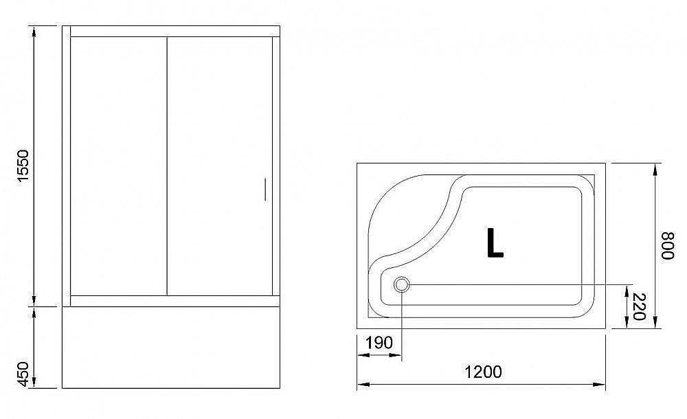 Душевой уголок Royal Bath RB8120BP-C 120х80 матовый купить в интернет-магазине Sanbest