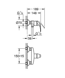 Смеситель для душа Grohe BauCurve 23631000 купить в интернет-магазине сантехники Sanbest