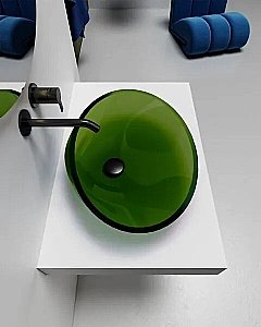 Раковина накладная ABBER Kristall AT2812Emerald зеленая прозрачная купить в интернет-магазине Sanbest