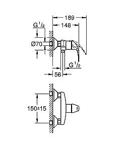 Смеситель для душа Grohe BauCurve 23631000 купить в интернет-магазине сантехники Sanbest
