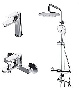 Набор смесителей с душевой колонной Dorff Prime D4094030 хром купить в интернет-магазине сантехники Sanbest