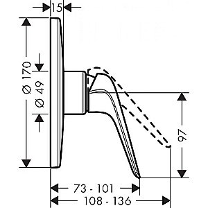 Смеситель для душа Hansgrohe Novus 71066000 купить в интернет-магазине сантехники Sanbest