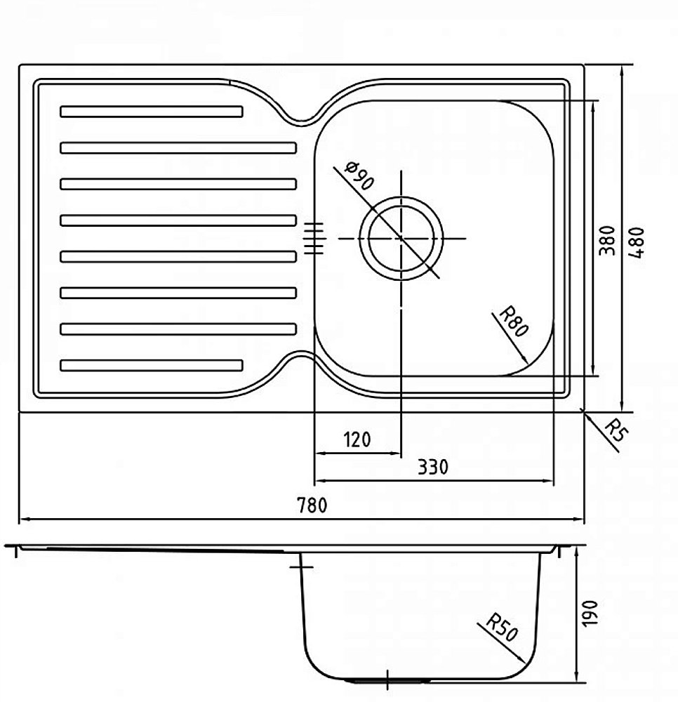 Кухонная мойка Iddis Strit STR78SDi77 78 сатин купить в интернет-магазине сантехники Sanbest