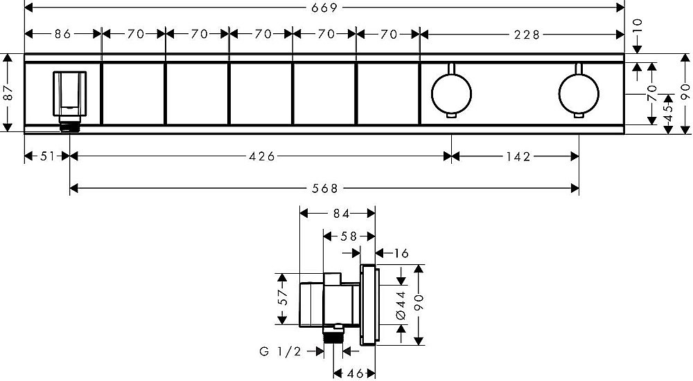 Термостат для душа Hansgrohe RainSelect 15358000 купить в интернет-магазине сантехники Sanbest