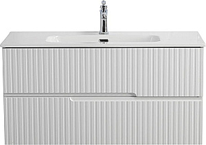 Тумба с раковиной Cezares DUET-N 100 DUET-N-1000-2C-SO-BO белая матовая для ванной в интернет-магазине Sanbest