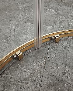 Душевой уголок Cezares Molveno 120x120 R-22-100+20-C-BORO-IV стекло прозрачное/профиль золото брашированное купить в интернет-магазине Sanbest