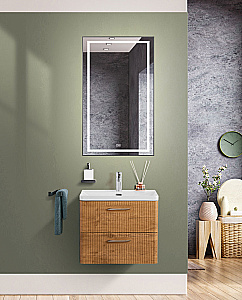 Тумба с раковиной Belbagno DUE 60 ручки в комплекте, Rovere Nature для ванной в интернет-магазине Sanbest