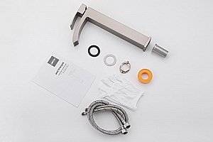 Смеситель для раковины ABBER Wasserfall AF8611SP сатин купить в интернет-магазине сантехники Sanbest