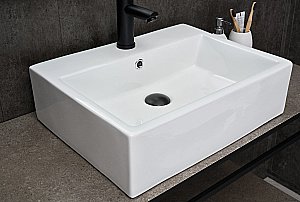Раковина накладная Gid Geometrico 53 N9153 51215 белая купить в интернет-магазине Sanbest