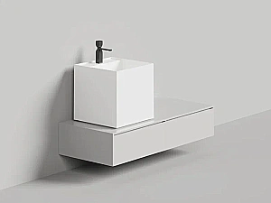 Раковина накладная Salini ARMONIA SQUARE TOP 03 S-Sense 130513TG 45 без отверстия под смеситель, белая купить в интернет-магазине Sanbest