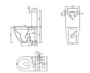 Унитаз Cezares Stylus безободковый, с бачком купить в интернет-магазине Sanbest