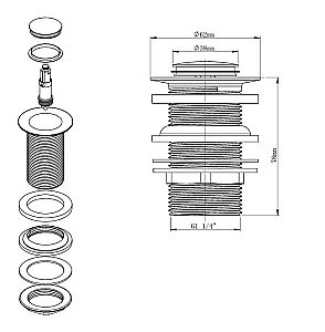 Слив-перелив для ванны Vincea DU-OV купить в интернет-магазине сантехники Sanbest
