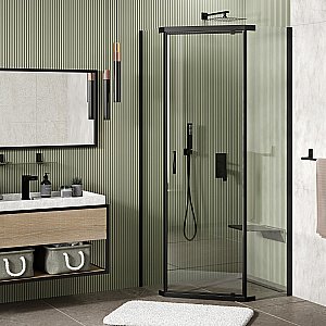 Душевой уголок WasserKRAFT Wiese 84P11 90х90 стекло прозрачное/профиль черный купить в интернет-магазине Sanbest