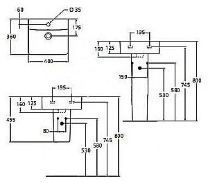 Раковина на полупьедестале Ideal Standard Connect 40 E803301 белая купить в интернет-магазине Sanbest