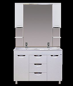 Тумба с раковиной 3 ящ. напольная Misty София 120 белая эмаль для ванной в интернет-магазине Sanbest