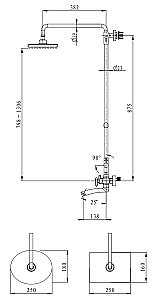 Душевая система Kaiser Trio 57188Br бронза купить в интернет-магазине сантехники Sanbest