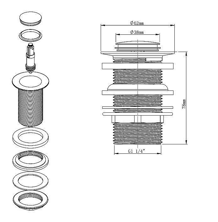 Слив-перелив для ванны Vincea DU-OV купить в интернет-магазине сантехники Sanbest