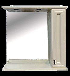 Зеркало со шкафом Misty Лувр 85 Слоновая кость правое купить в интернет-магазине сантехники Sanbest