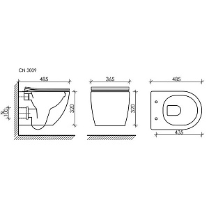 Унитаз подвесной Ceramica Nova Forma Rimless CN3009_1002W безободковый, с крышкой микролифт, с инсталляцией и белой кнопкой купить в интернет-магазине Sanbest