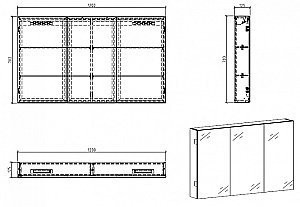 Зеркальный шкаф BelBagno SPC-3A-DL-BL-1200 купить в интернет-магазине сантехники Sanbest