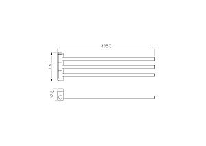 Полотенцедержатель поворотный WONZON & WOGHAND LOTTE, Брашированное золото (WW-8341-BG) купить в интернет-магазине сантехники Sanbest