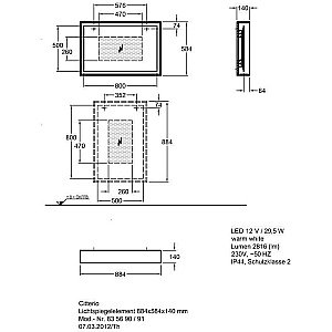 Зеркало с подсветкой Geberit Citterio 835690000 88 светлый дуб в ванную от интернет-магазине сантехники Sanbest