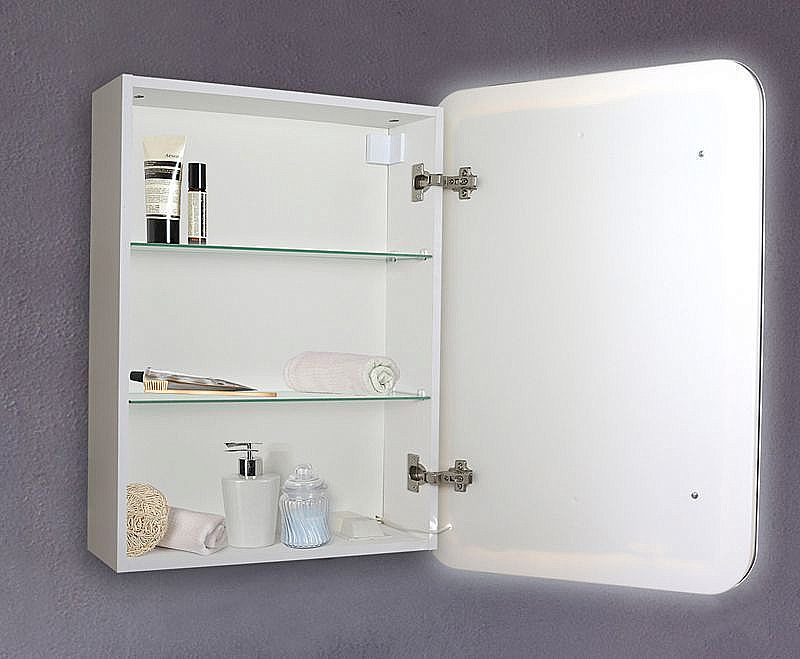 Зеркальный шкаф Azario Фиджи 50х75 LED-00002361 белый купить в интернет-магазине сантехники Sanbest