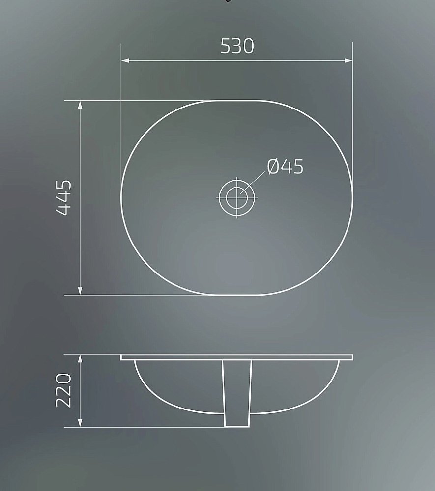 Раковина Gid Integrado 53 Yj837 71164 белая купить в интернет-магазине Sanbest