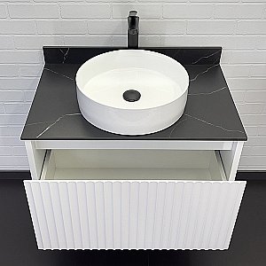 Тумба с раковиной Comforty Марсель 75 белая матовая для ванной в интернет-магазине Sanbest