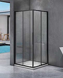 Душевой уголок Good Door IDEA CR-100-C-B стекло прозрачное/профиль черный купить в интернет-магазине Sanbest