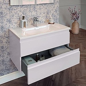 Тумба с раковиной Jacob Delafon MADELEINE 100 белый матовый для ванной в интернет-магазине Sanbest