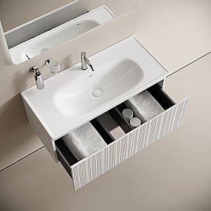 Тумба с раковиной Sancos CODE CD100W/CN13003 100 белая для ванной в интернет-магазине Sanbest