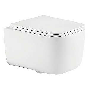 Унитаз подвесной Azario BACIO AZ-5103T-WHT белый, безободковый, с крышкой микролифт, слив торнадо купить в интернет-магазине Sanbest