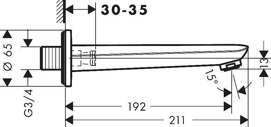 Излив для ванны Hansgrohe Novus 71320000 купить в интернет-магазине сантехники Sanbest