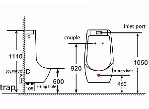 Писсуар настенный SantiLine SL-6002MB купить в интернет-магазине Sanbest
