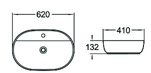 Раковина накладная SantiLine 62 SL-1082 белая купить в интернет-магазине Sanbest