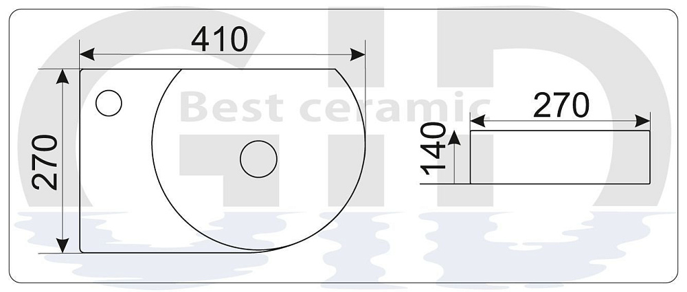 Раковина GID N9273 купить в интернет-магазине Sanbest