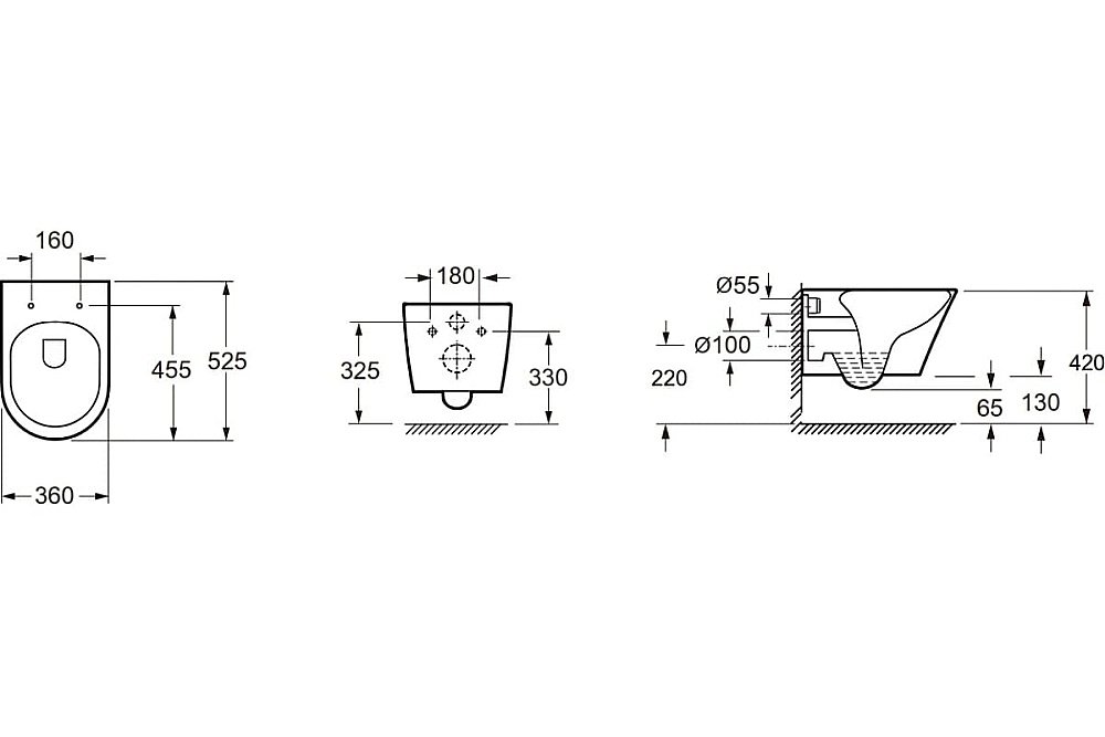 Унитаз подвесной Art&Max BARI AM822-V/SC белый, с сиденьем микролифт, безободковый купить в интернет-магазине Sanbest